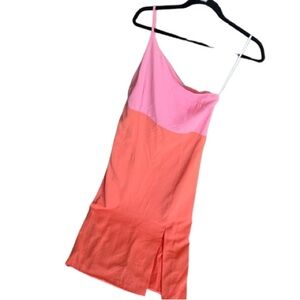 CLEARANCE - ✨ Petal & Pup Vibrant Pink & Coral One-Shoulder Dress – Size 8 ✨